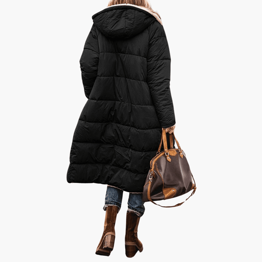 Women’s Winter Coat with Reversible Design and Padded Inner Layer