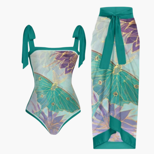 Women’s Swimsuit Set with Cover - Up and Fitted Silhouette