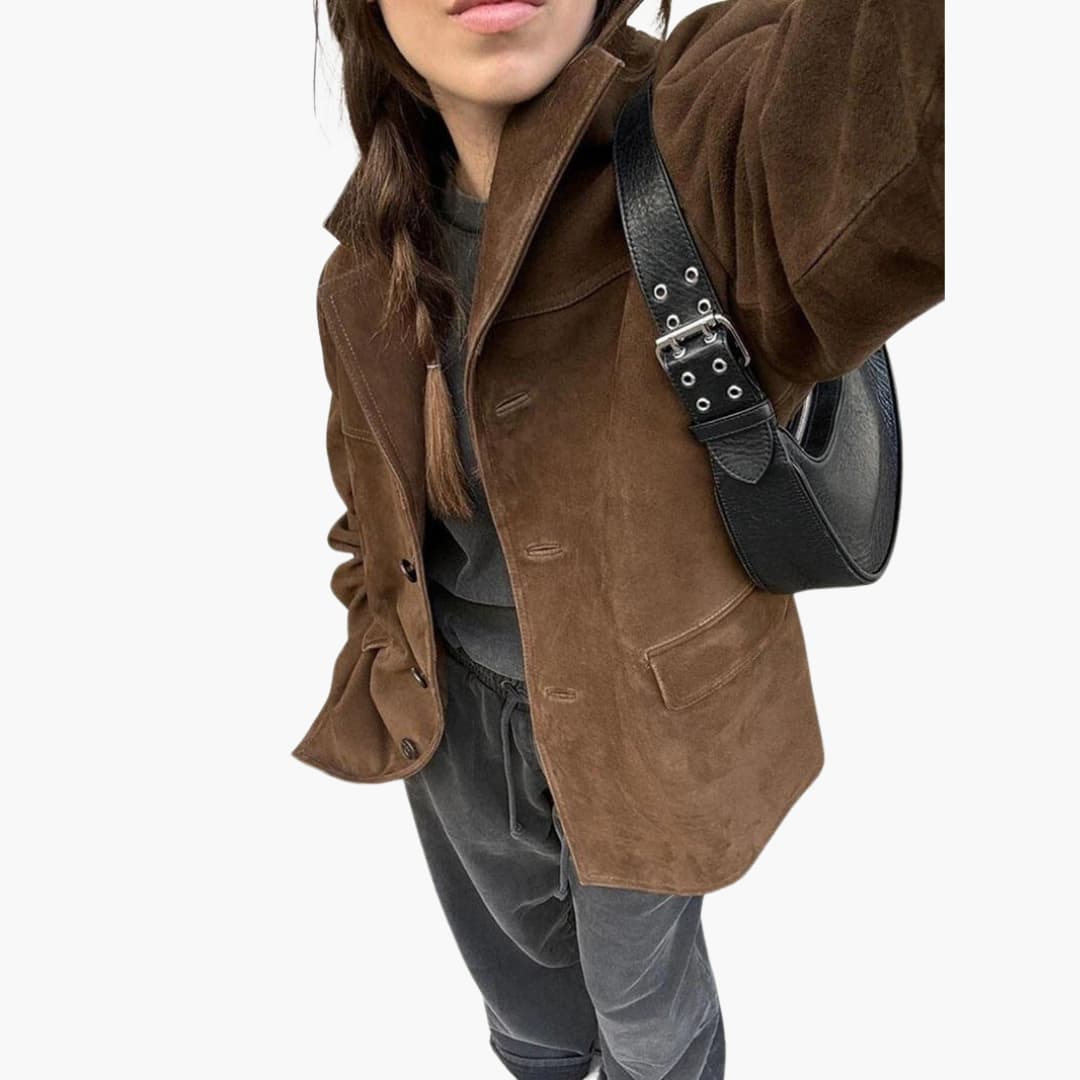 Buttoned Jacket for Women – Cropped, Stylish & Trendy Layer - Made by Jessica