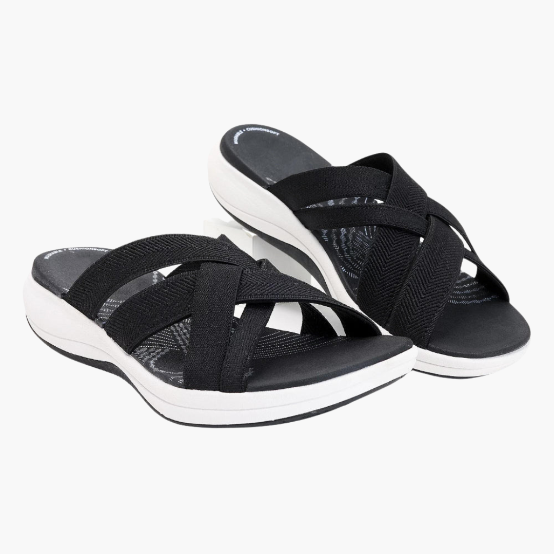 Women’s Slip-On Sandals with Open Toe and Padded Footbed