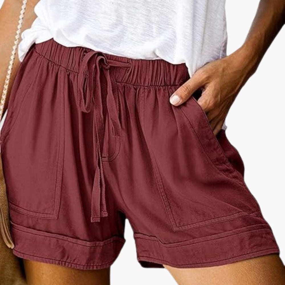 Women's Casual Summer Shorts with Elastic Waistband and Drawstring