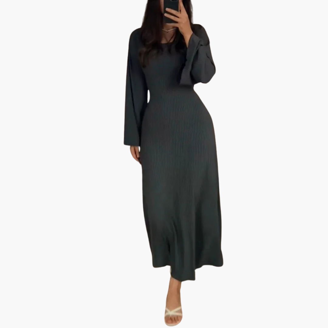 Women's Maxi Dress with Long Sleeves and Flattering Fit