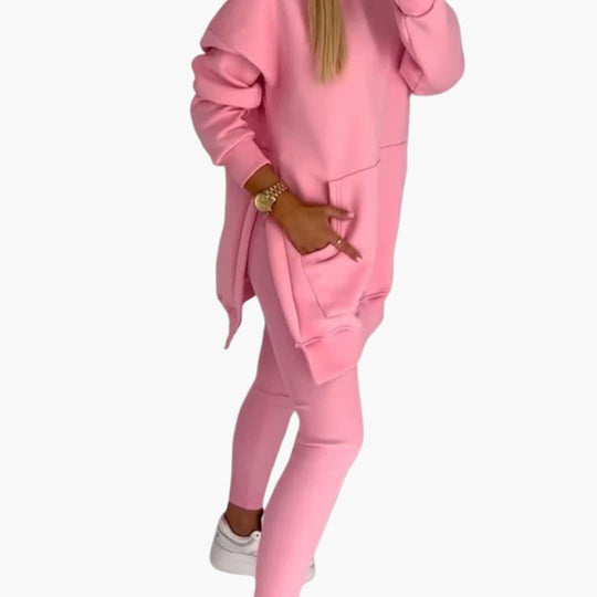 Women’s Two-Piece Hoodie and Leggings Set with Fitted Leggings
