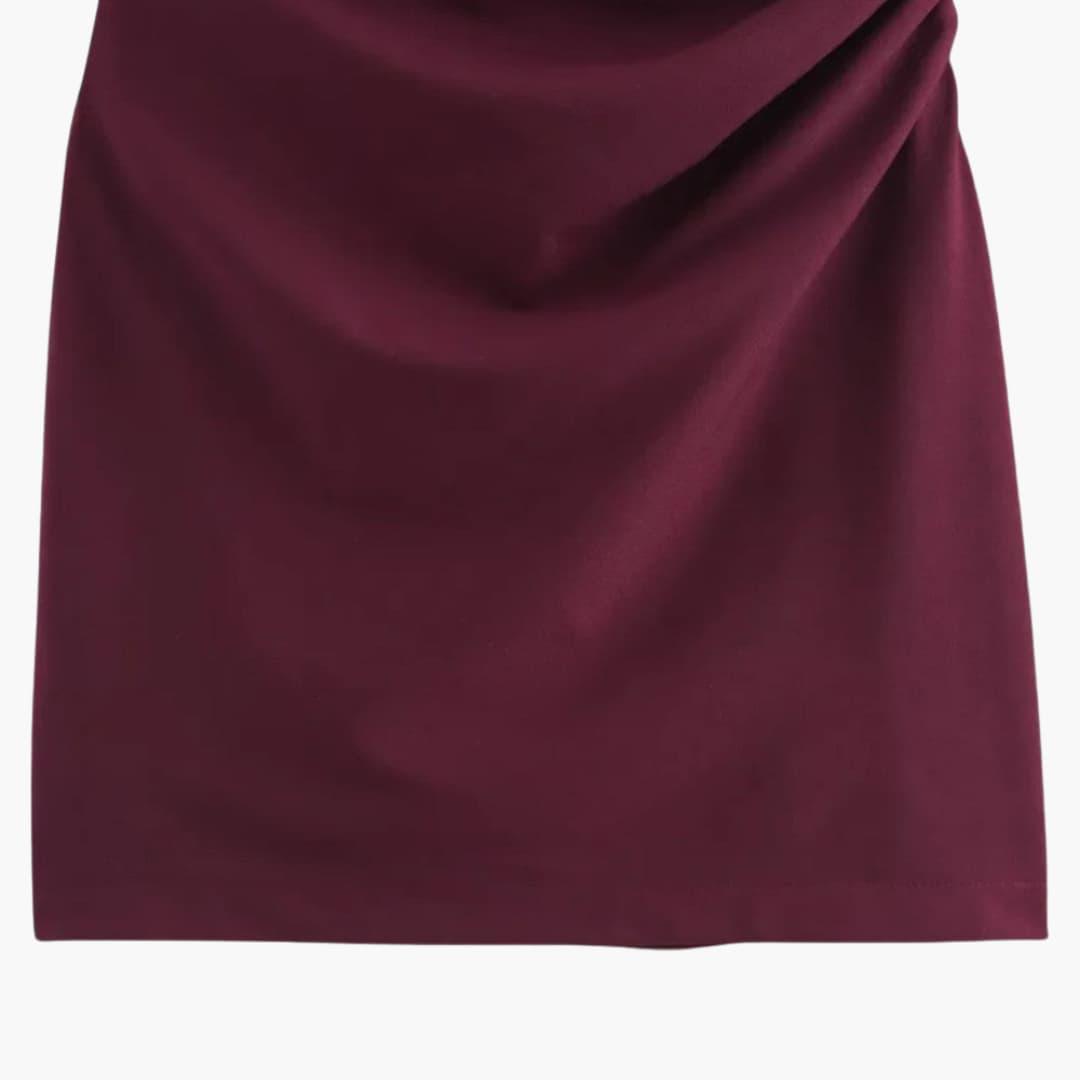 Women's Sleeveless Mini Dress with Draped Design and Bodycon Fit