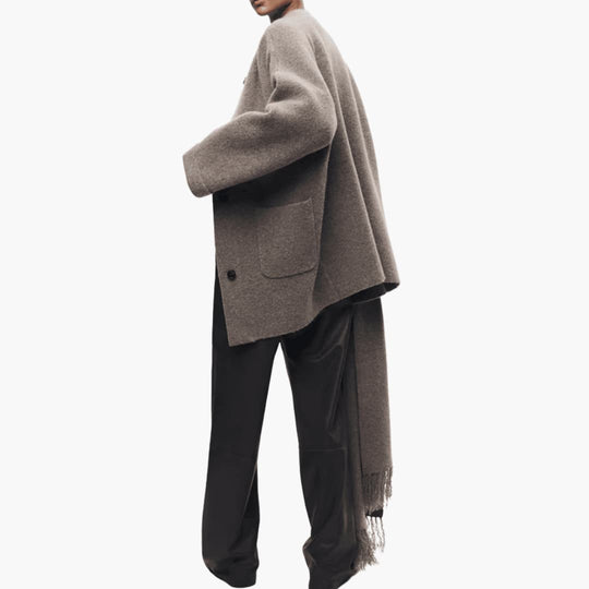 Button-Up Cardigan for Women – Cozy Knit with Matching Scarf - Made by Jessica