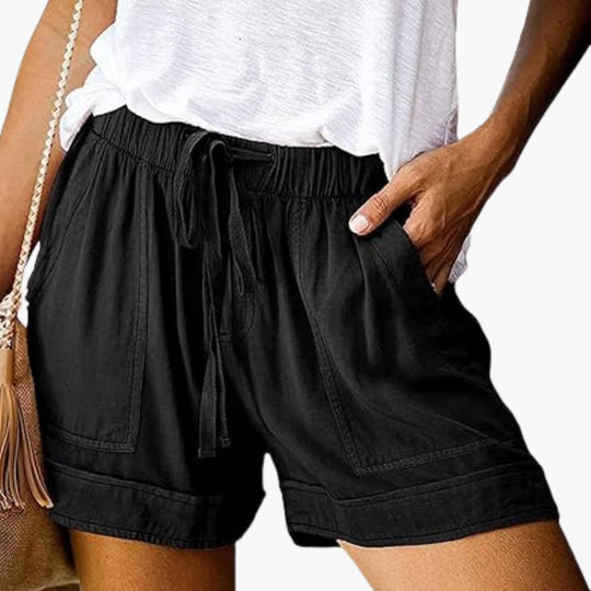 Women's Summer Shorts with Elastic Waistband and Adjustable Drawstring