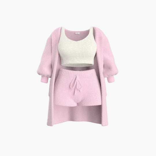 Women’s Loungewear Set with Cardigan and Shorts