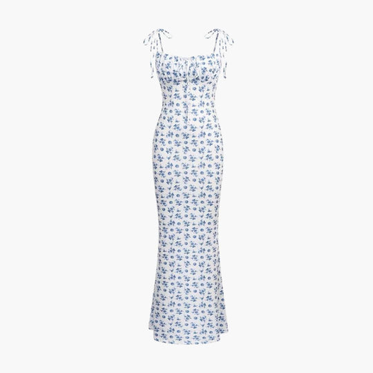 Women’s Maxi Dress with Sleeveless Design and Floral Print