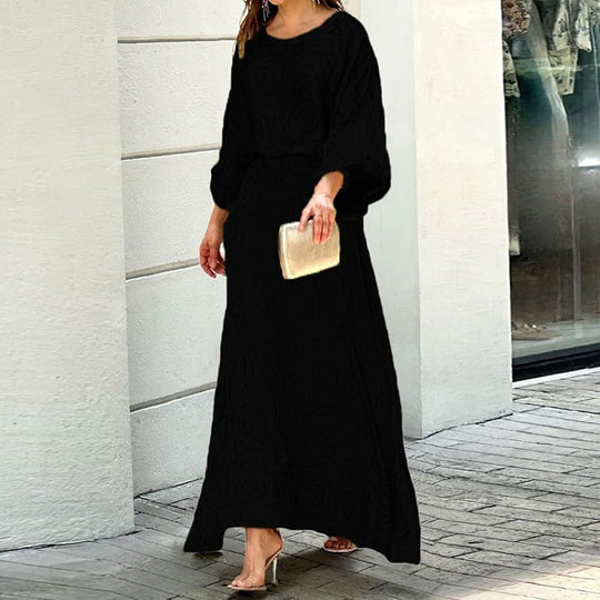 Women's long sleeve maxi dress with abstract print for Summer
