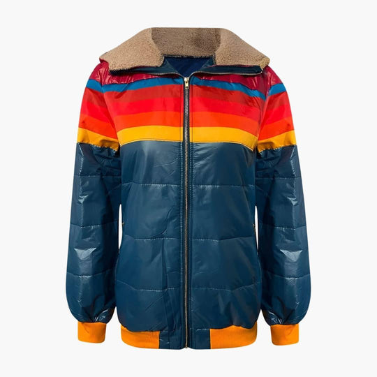 Women’s Puffer Jacket with Adjustable Hood and Full Zip