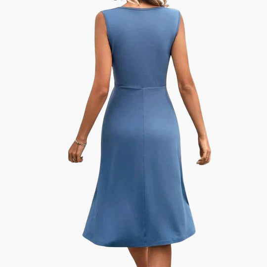 Women's Off-Shoulder Midi Dress with Smocked Waist and Puff Sleeves