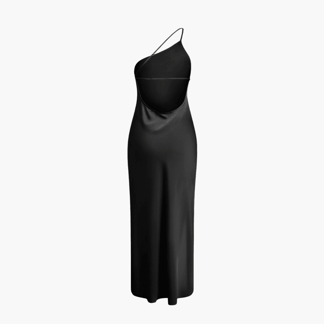 Women's Summer Midi Dress with Spaghetti Straps and Side Slit