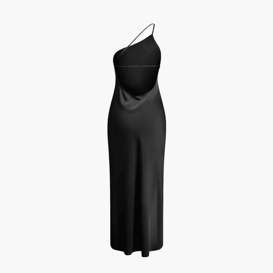 Women's Summer Midi Dress with Spaghetti Straps and Side Slit