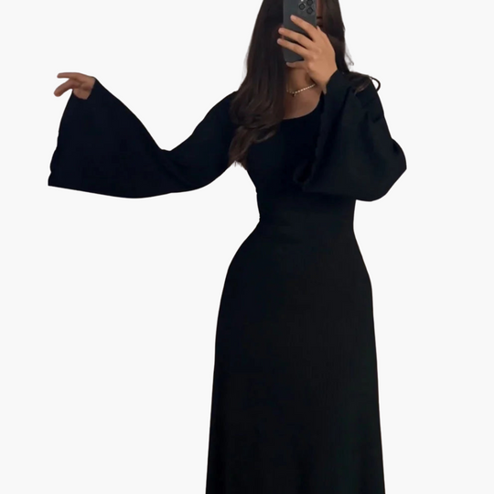 Women's Maxi Dress with Long Sleeves and Flattering Fit
