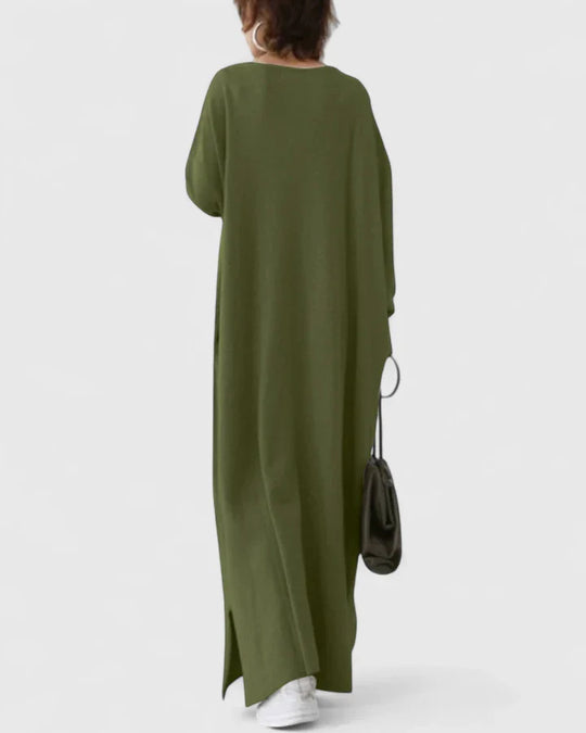 Women's Sophisticated Dress with Minimalist Design and Relaxed Fit