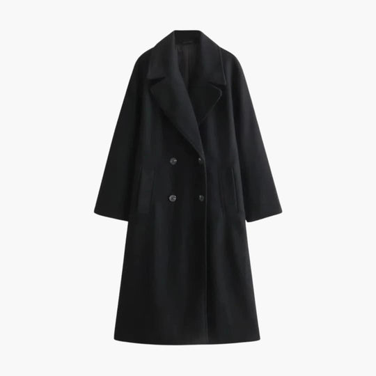 Women’s Longline Coat with Oversized Fit and Welt Pockets