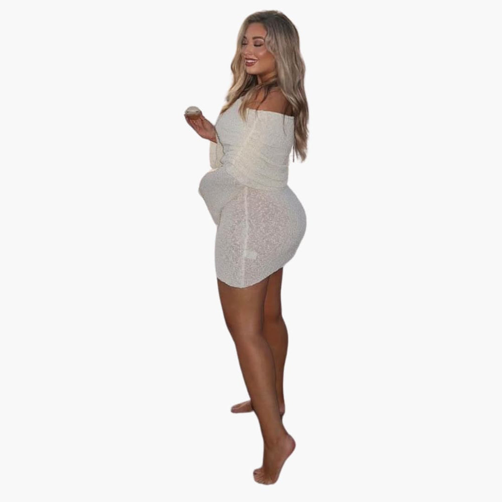 Women's Mini Dress with Sleeveless Design and Elasticated Top Edge