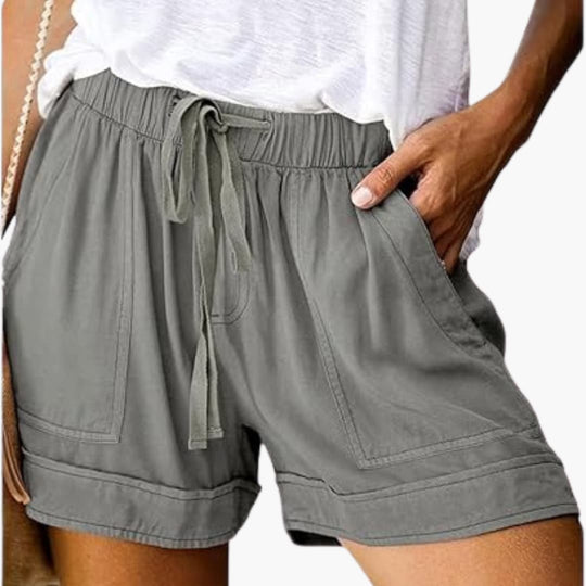 Women's Summer Shorts with Elastic Waistband and Adjustable Drawstring