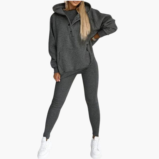 Women’s Three-Piece Lounge Set with Vest, Long Sleeve Top and Trousers
