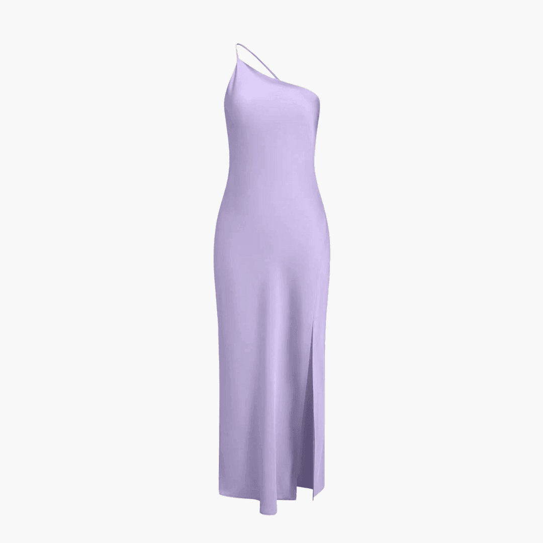 Women's Summer Midi Dress with Spaghetti Straps and Side Slit