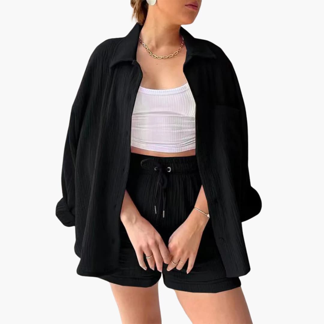2-Piece Set for Women - Relaxed Fit Shirt and Shorts - Made by Jessica
