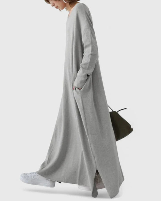 Women's Sophisticated Dress with Minimalist Design and Relaxed Fit