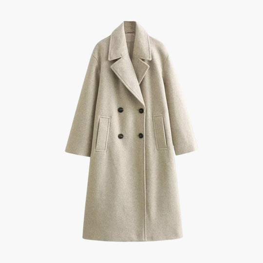 Women’s Longline Coat with Oversized Fit and Welt Pockets