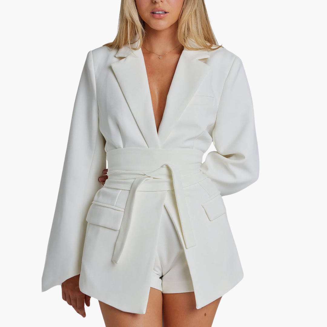 Blazer with Belt for Women - Stylish Tailored Design - Made by Jessica