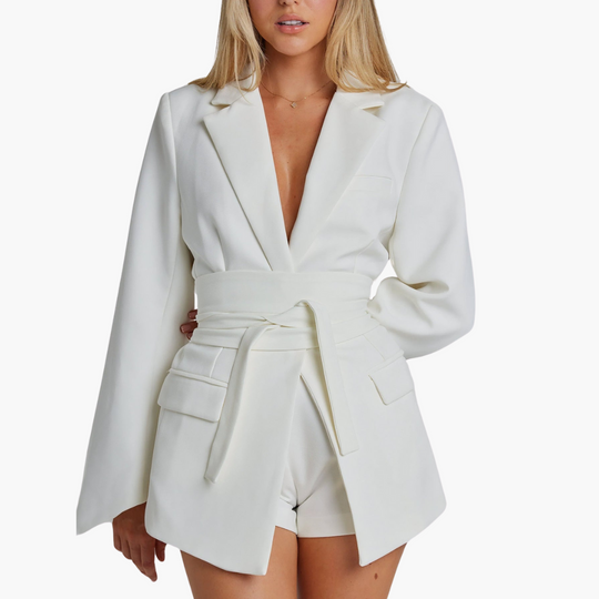 Blazer with Belt for Women - Stylish Tailored Design - Made by Jessica