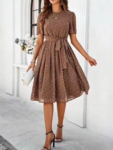 Women's knee-length A-line dress belt tie for Everyday Wear