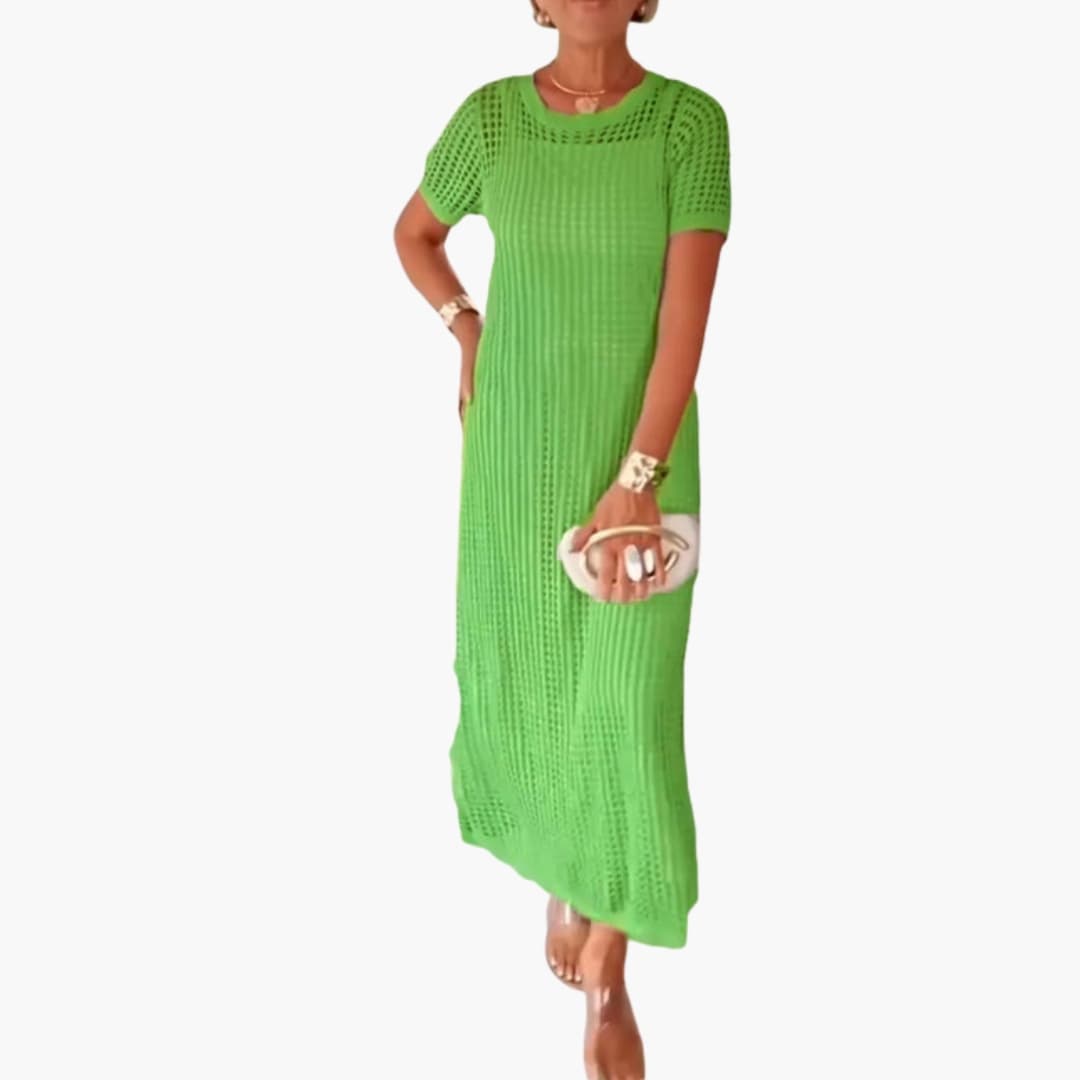 Women's Maxi Dress with Cut-Out Overlay and Inner Dress