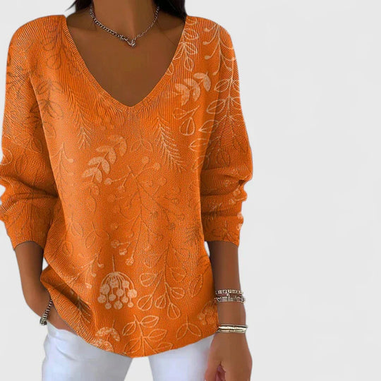 Women's Sophisticated Top with V-Neck and Relaxed Fit