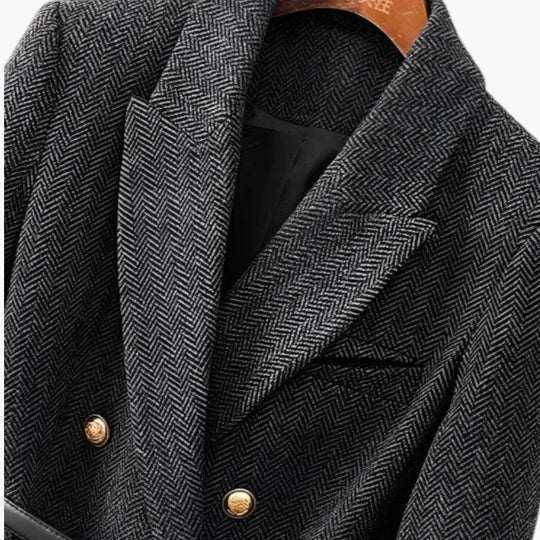 Belted Wool Blazer – Women's Tailored Smart Casual Jacket - Made by Jessica
