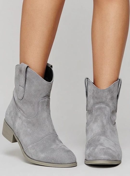 Women’s Ankle Boots with Pointed Toe and Low Heel