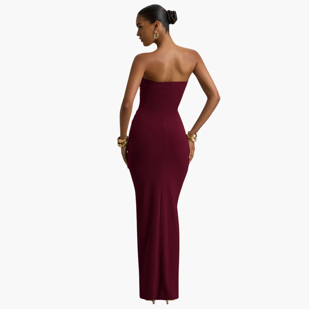 Women Evening Formal Strapless Maxi Dress for Special Occasion Cocktail