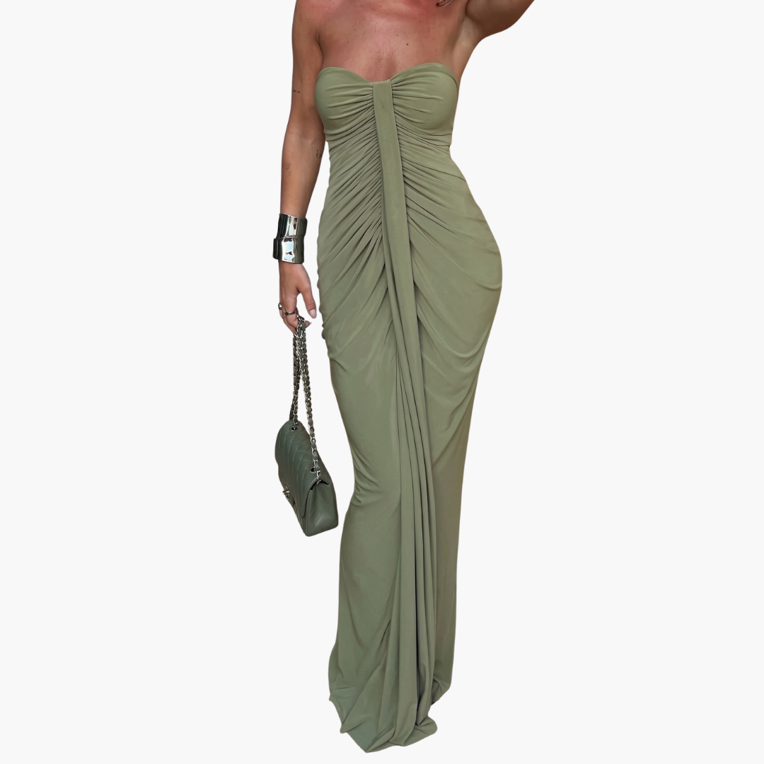 Women Evening Formal Strapless Maxi Dress for Special Occasion Cocktail