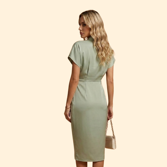 Women's elegant midi dress wrap style midi dress