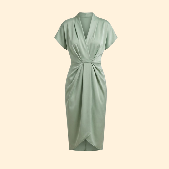 Women's elegant midi dress wrap style midi dress