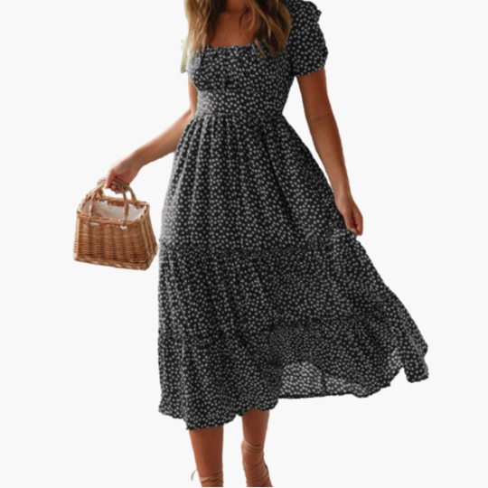 Women summer short floral dress with puff sleeves for Summer