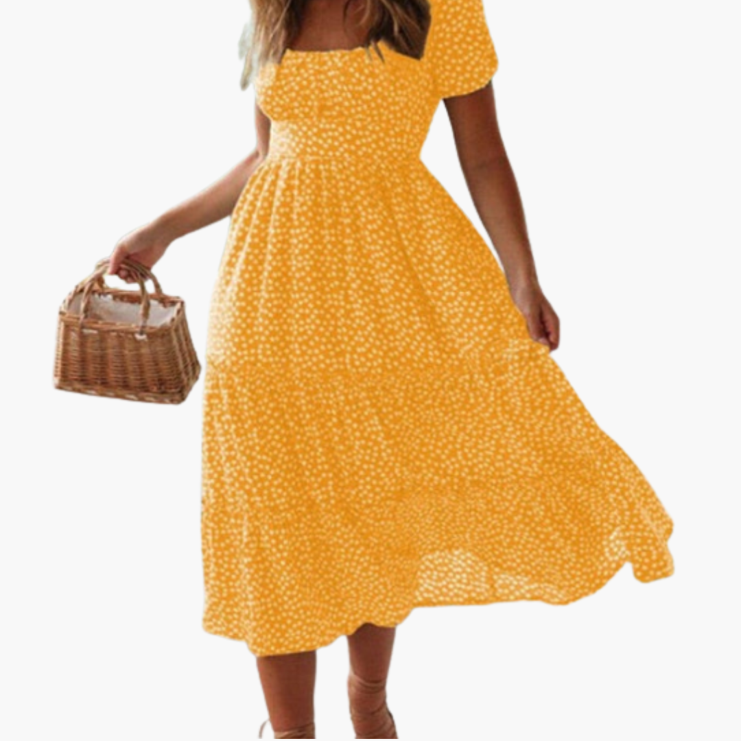 Women summer short floral dress with puff sleeves for Summer