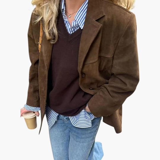 Women’s Blazer with Button Front and Oversized Fit