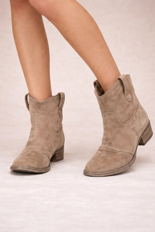 Women’s Ankle Boots with Pointed Toe and Low Heel