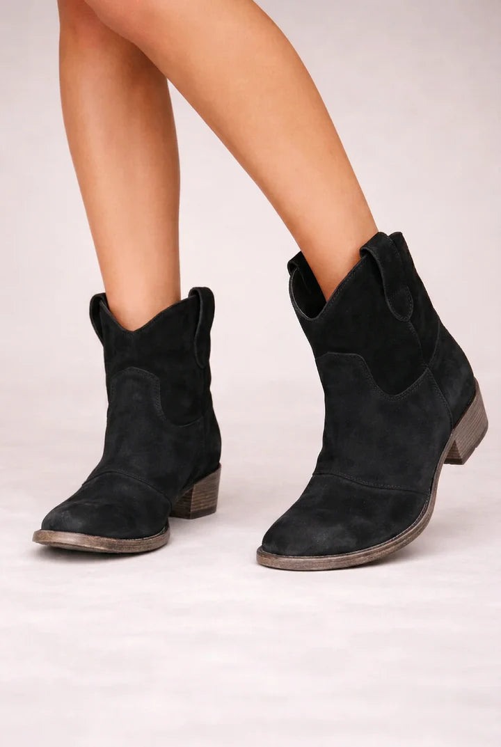 Women’s Ankle Boots with Pointed Toe and Low Heel